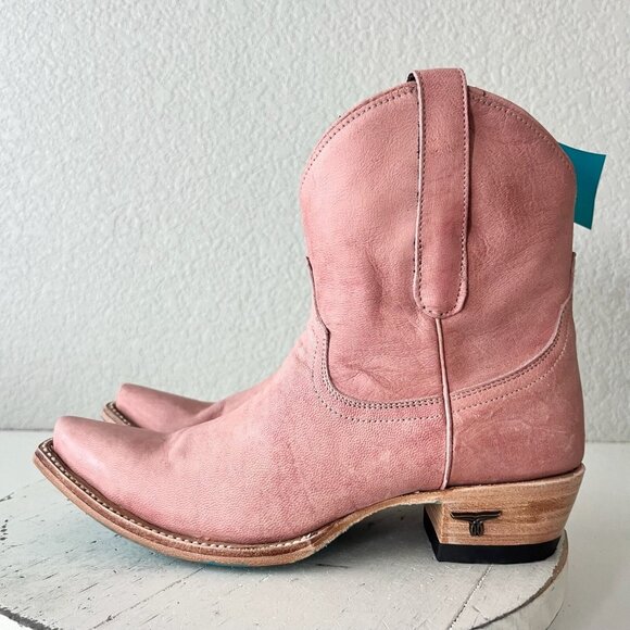 Lane EMMA JANE Womens Cowboy Bootie 7 Pink Leather Western Cowgirl Ankle Boots - Picture 4 of 12